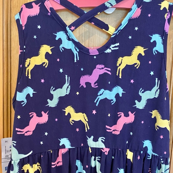 Unicorn super soft summer sleeveless dress girls - Picture 3 of 5